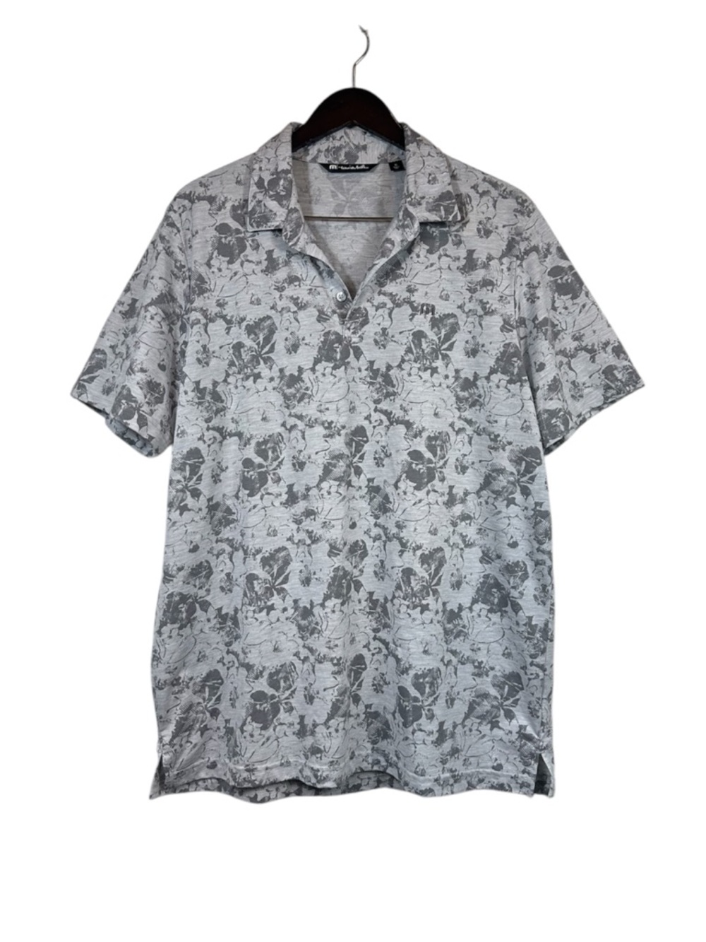 Travis Mathew Private Deck Abstract Print Gray Classic Performance Polo Size XL